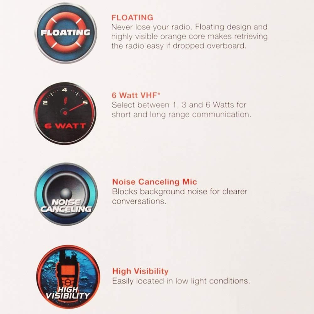 Waterproof Marine Handheld Radio Long Range 16 Channel Floating VHF