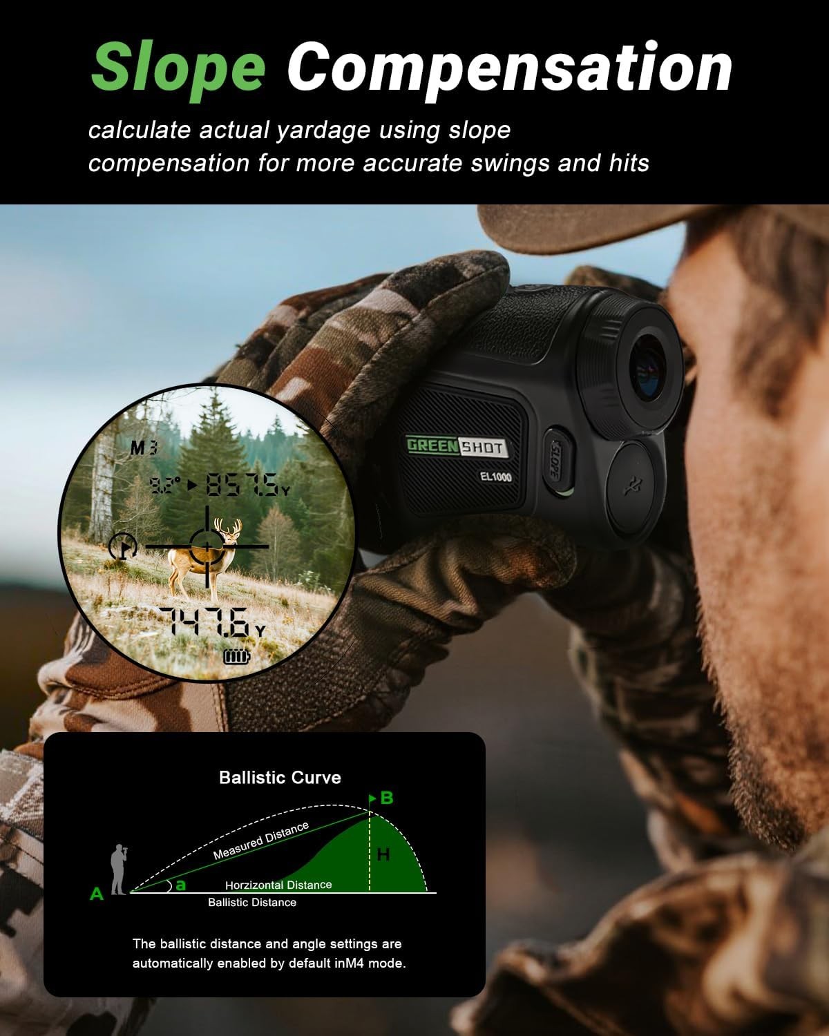 Golf Rangefinder 1200 Yards Slope Flag Lock Speed Mode Rechargeable
