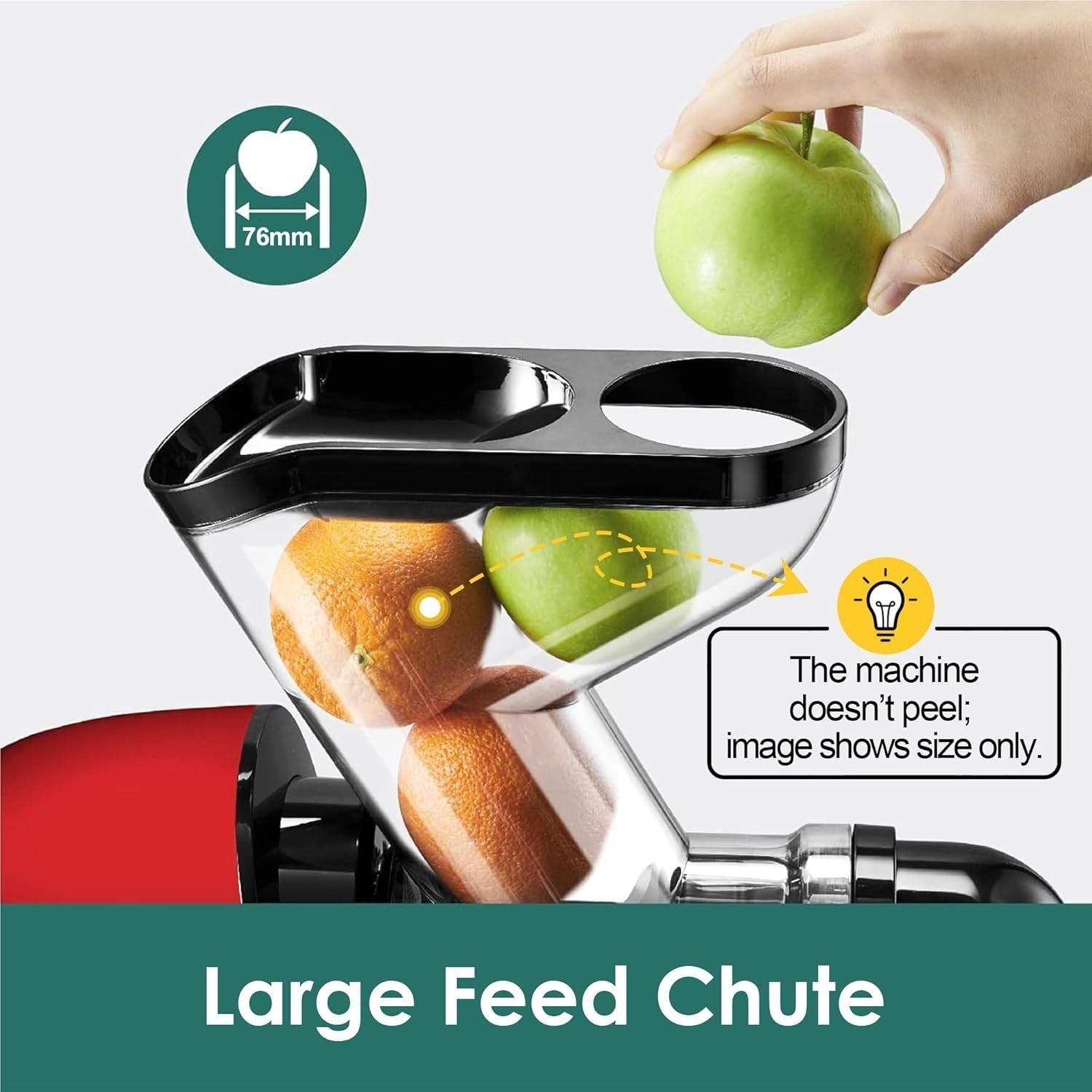 Slow Masticating Juicer Cold Press Wide Feed Chute Quiet High Yield