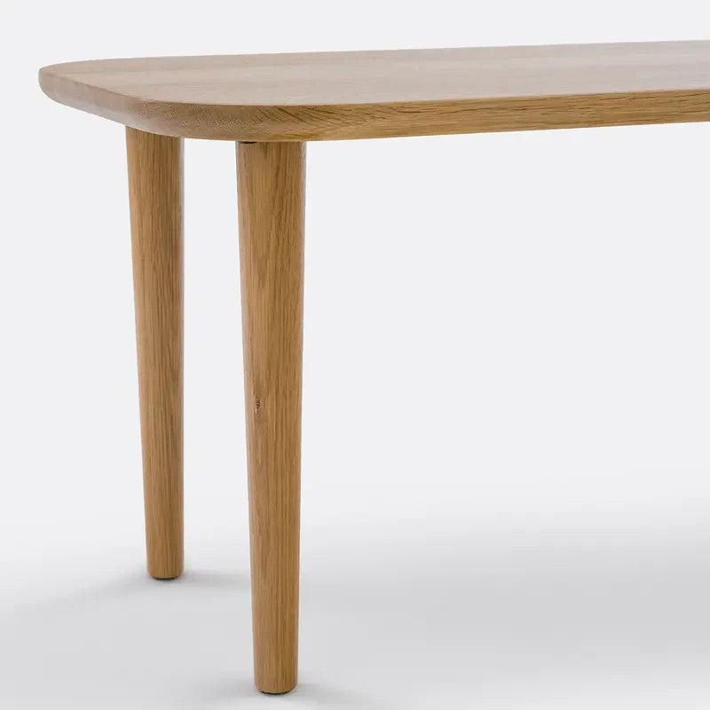 Solid Oak Coffee Table 66cm | Small Modern Lounge Table with Tapered Legs