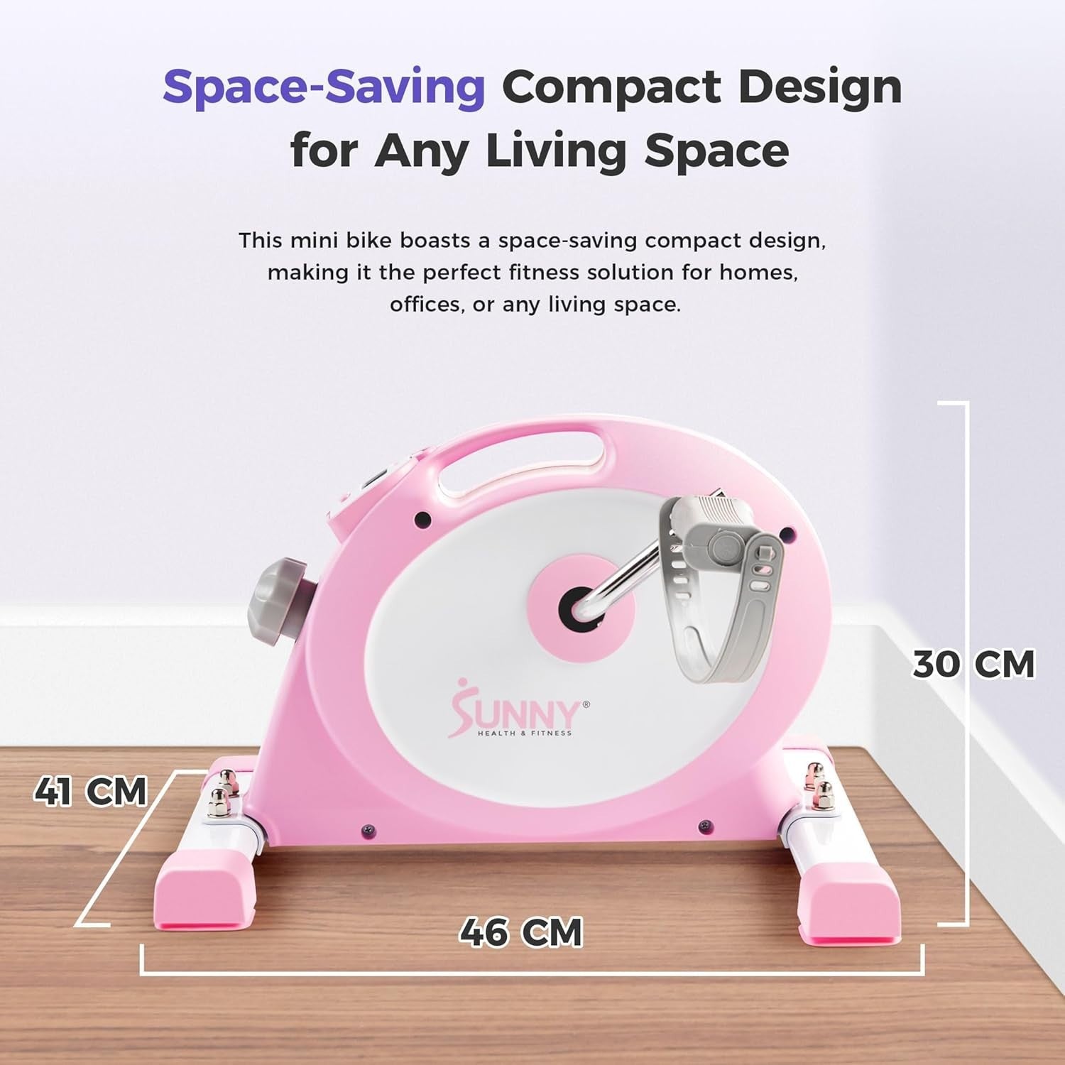 Under Desk Pedal Exerciser Arm & Leg Trainer Quiet LCD Pink