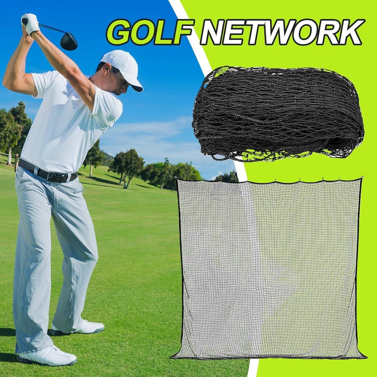 3x3m Golf Training Net Indoor Outdoor Swing Practice Cage