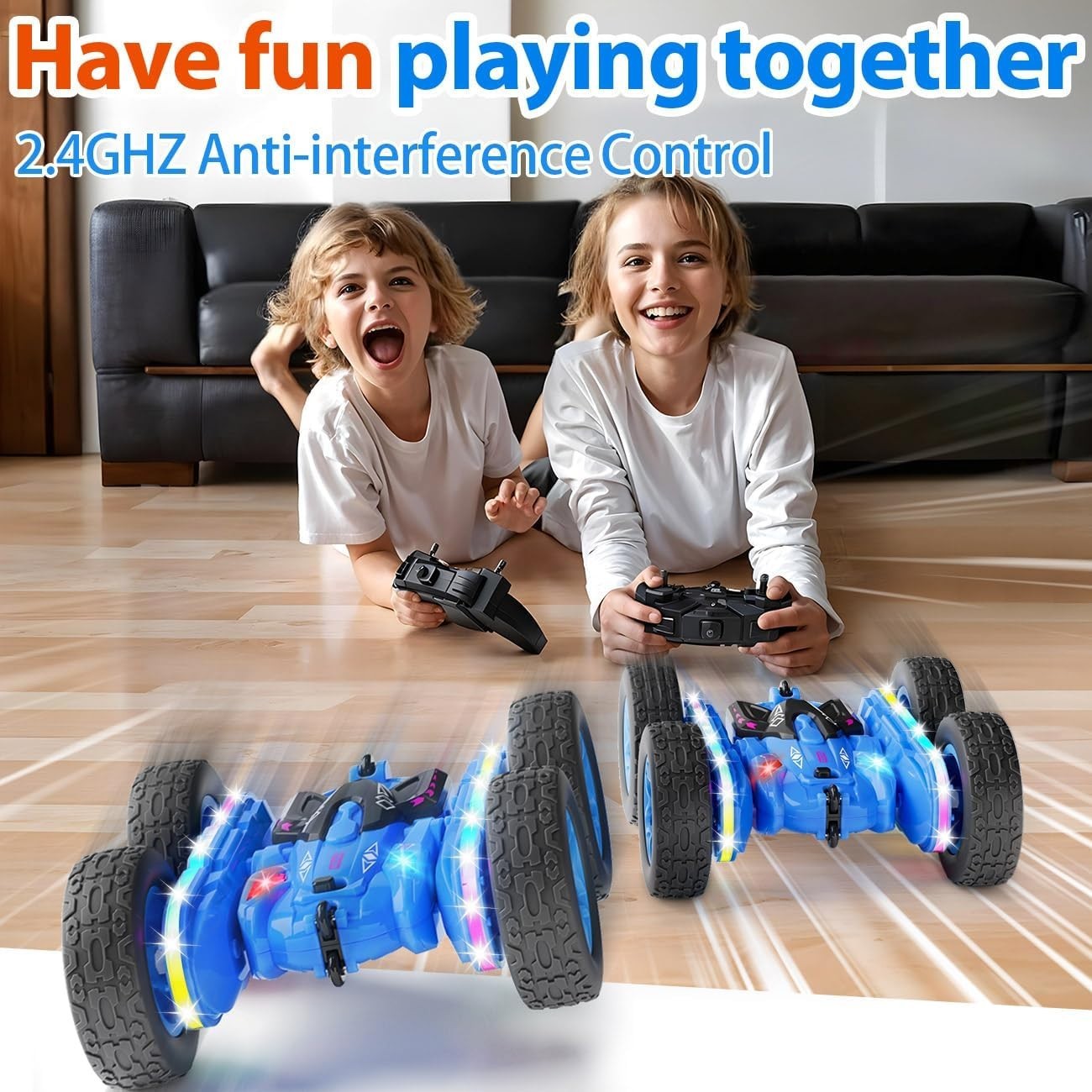 360° Stunt RC Car for Kids 5-7 | Light-Up Remote Control Toys Boys Gifts