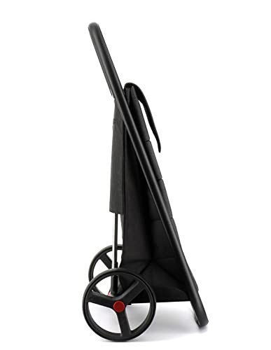 2-Wheel Aluminium Folding Shopping Trolley Big Bag with Pockets – Black