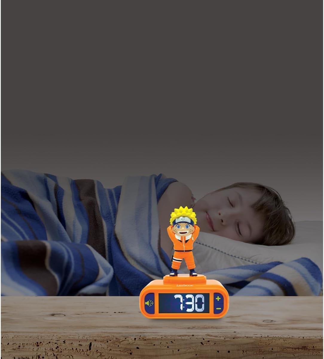 Kids Ninja Anime Alarm Clock Night Light LED Display Snooze Sounds Bedroom