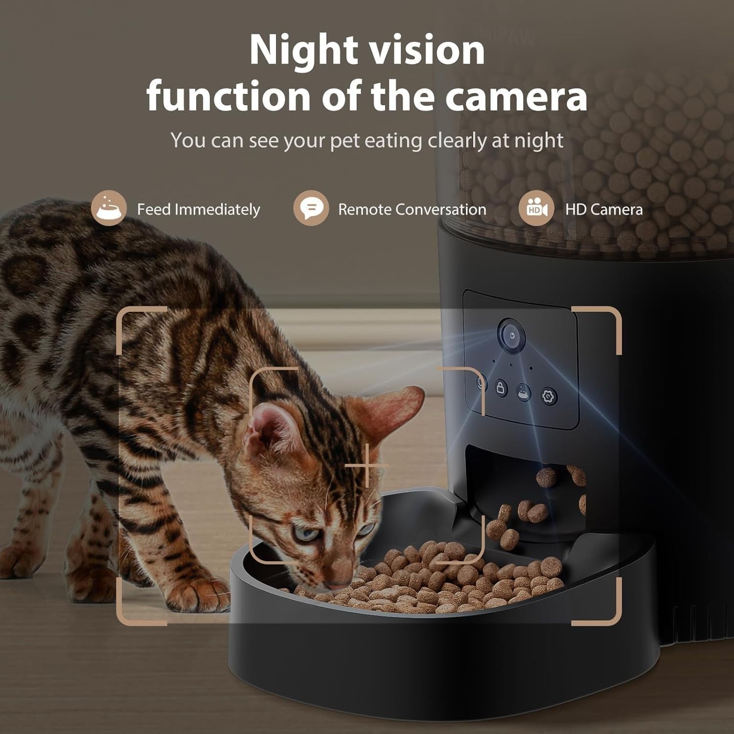WiFi Automatic Cat Feeder Camera Water Fountain 1080P App Control 3L