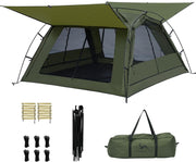 4 Person Cabin Camping Tent PU3000mm Waterproof w Vestibule