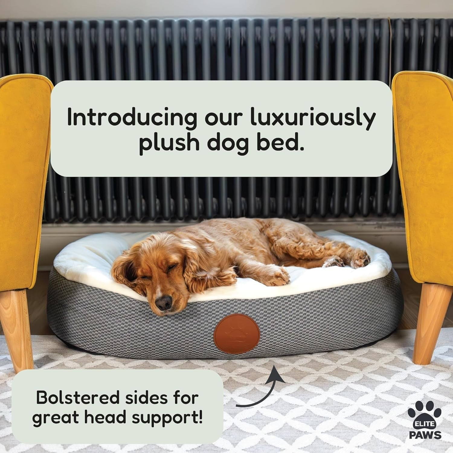 Orthopedic Dog Bed Medium 80x60x19cm Dual Foam Washable