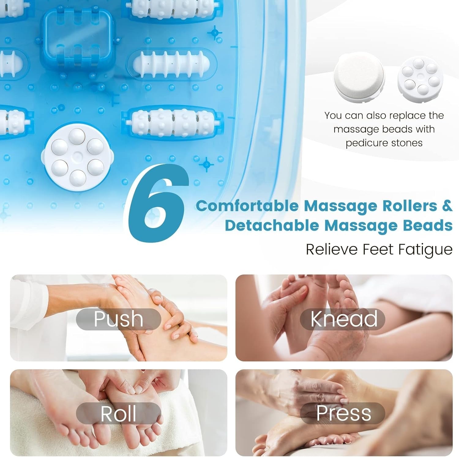 Foot Spa Massager Tub with Heat, Bubbles & Vibration for Home Pedicure