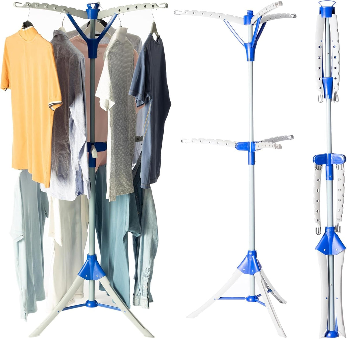 Large Portable Clothes Rail Airer Tripod Folding Drying Rack 159cm 78 Hangers