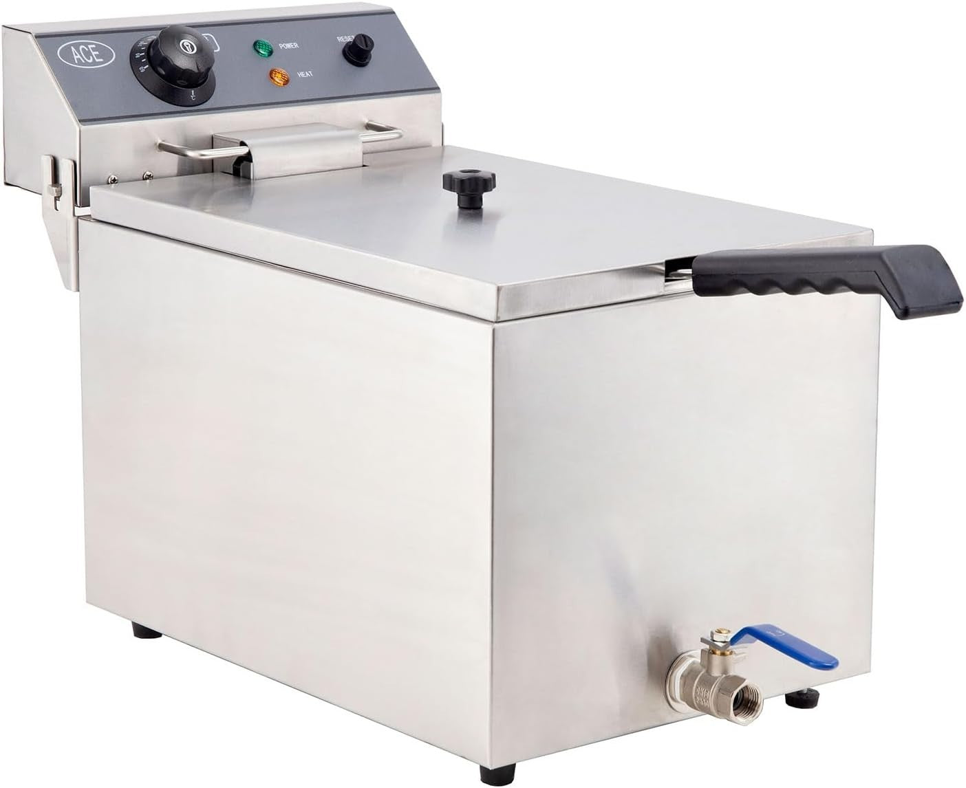 17L Electric Deep Fryer with Drain Tap 3000W Stainless Steel