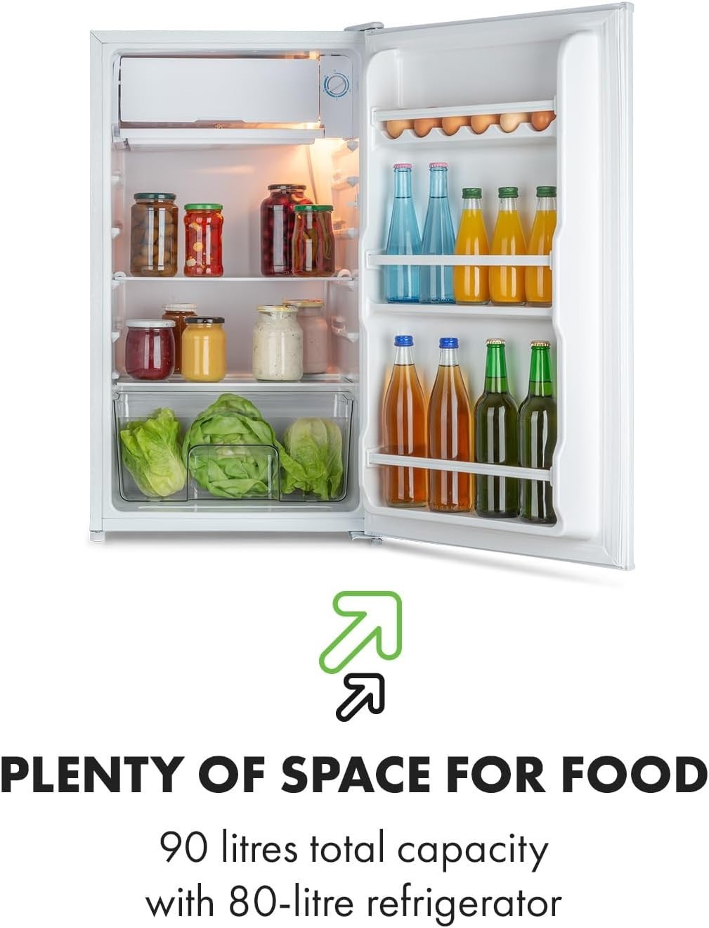 Mini Fridge 90L Freezer Combo White Writable Door 2-Door Refrigerator