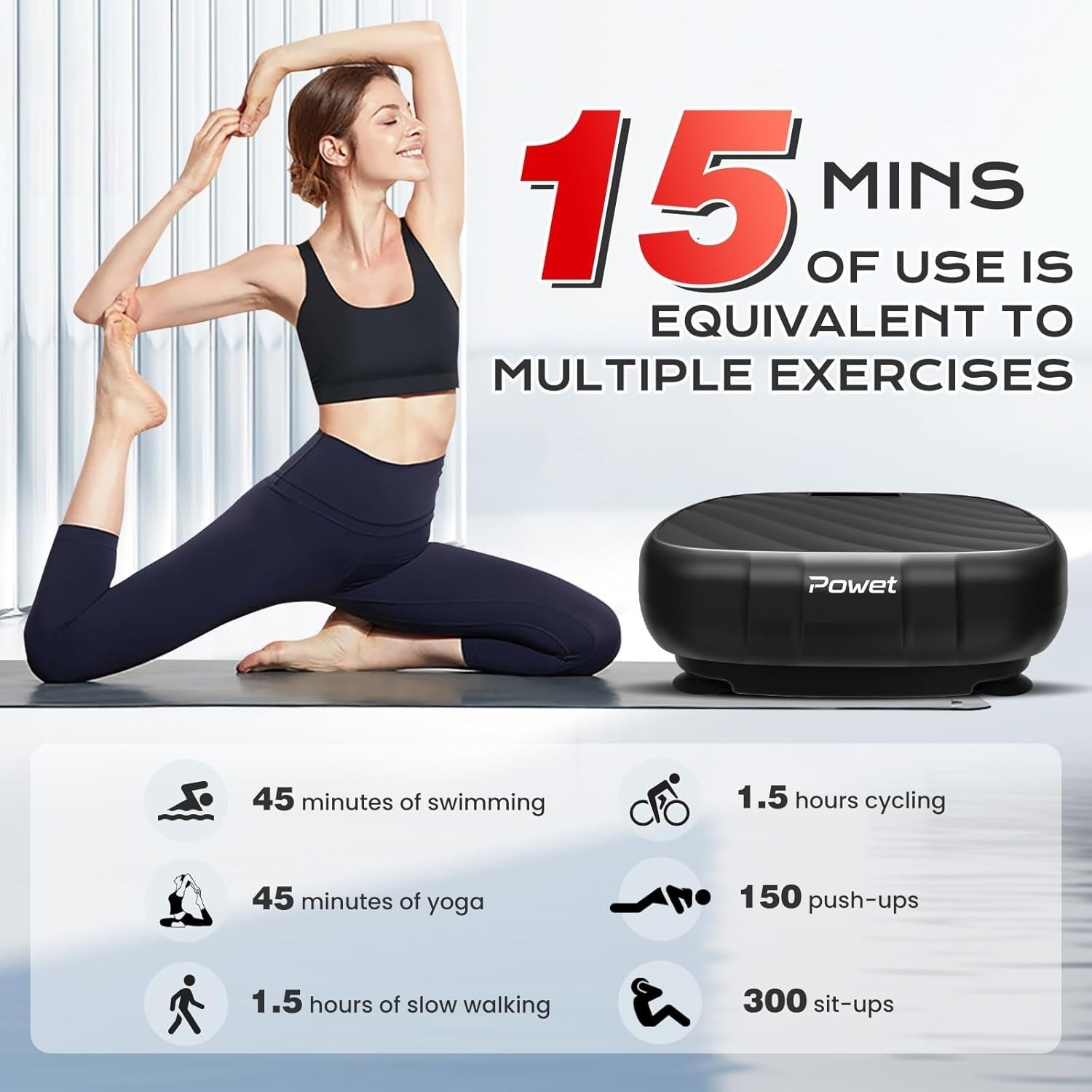 Vibration Plate Exercise Machine 99 Speeds Lymphatic Drainage