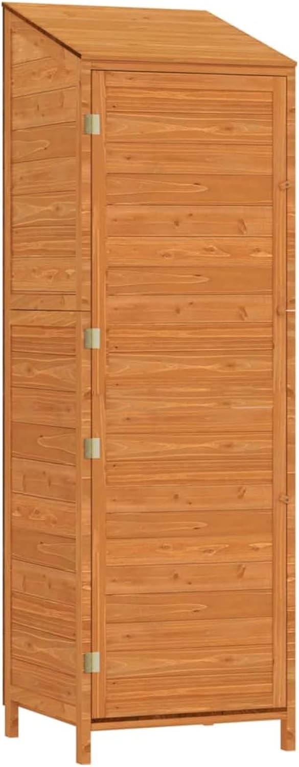 Wooden Garden Shed Outdoor Storage Cabinet with Shelves Weatherproof Brown