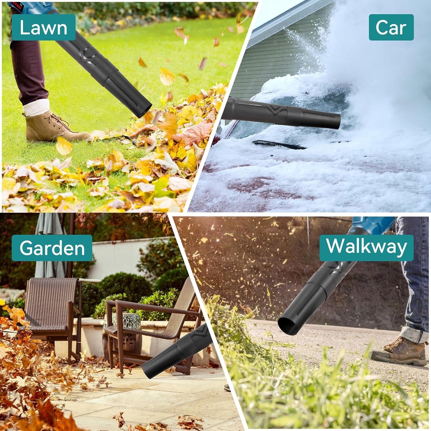 36V Cordless Leaf Blower Brushless 600 CFM Garden Lawn Snow Cleaner