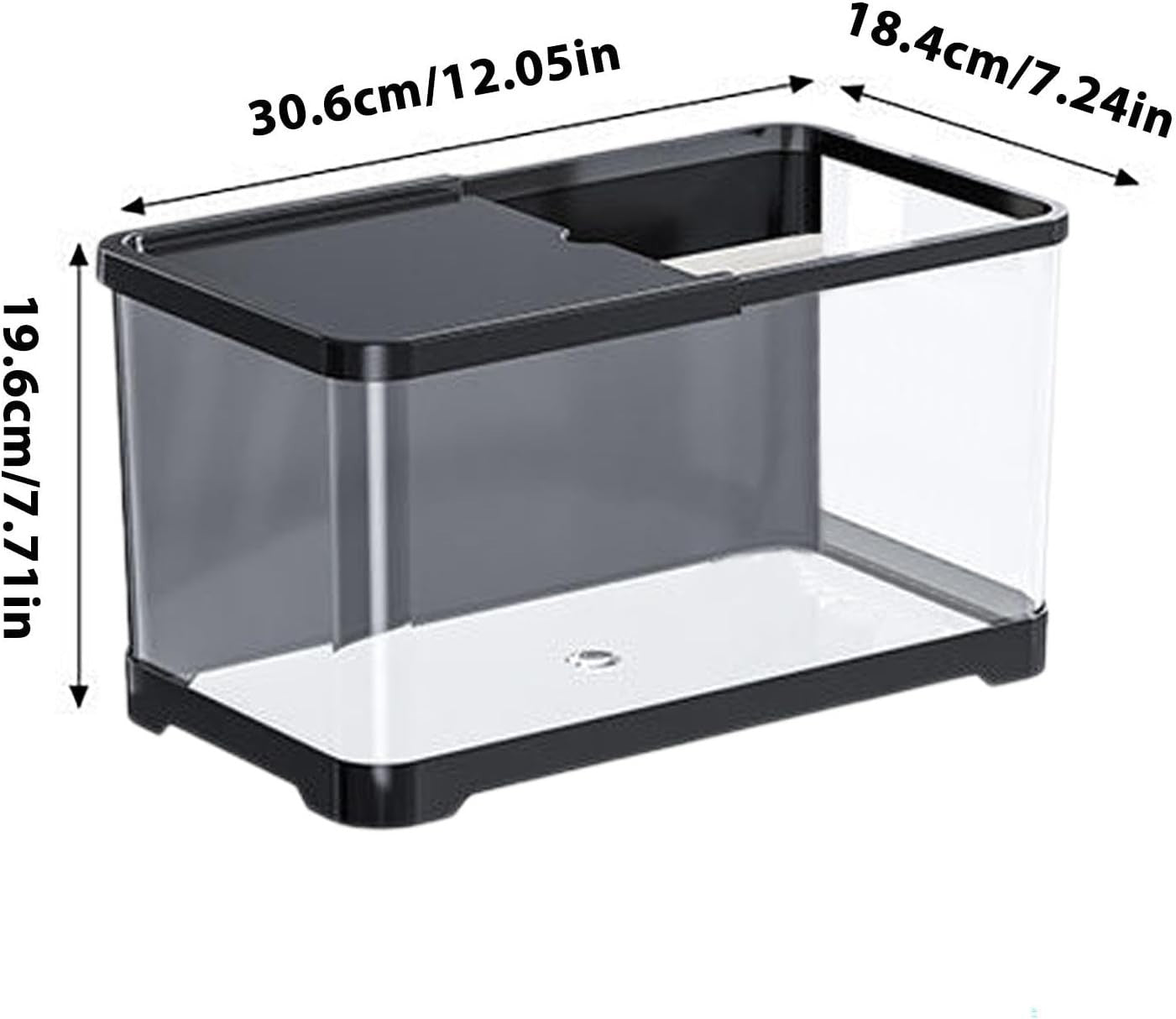 Small Aquarium Kit 1.5 Gallon Desktop Fish Tank w/ Basket Black