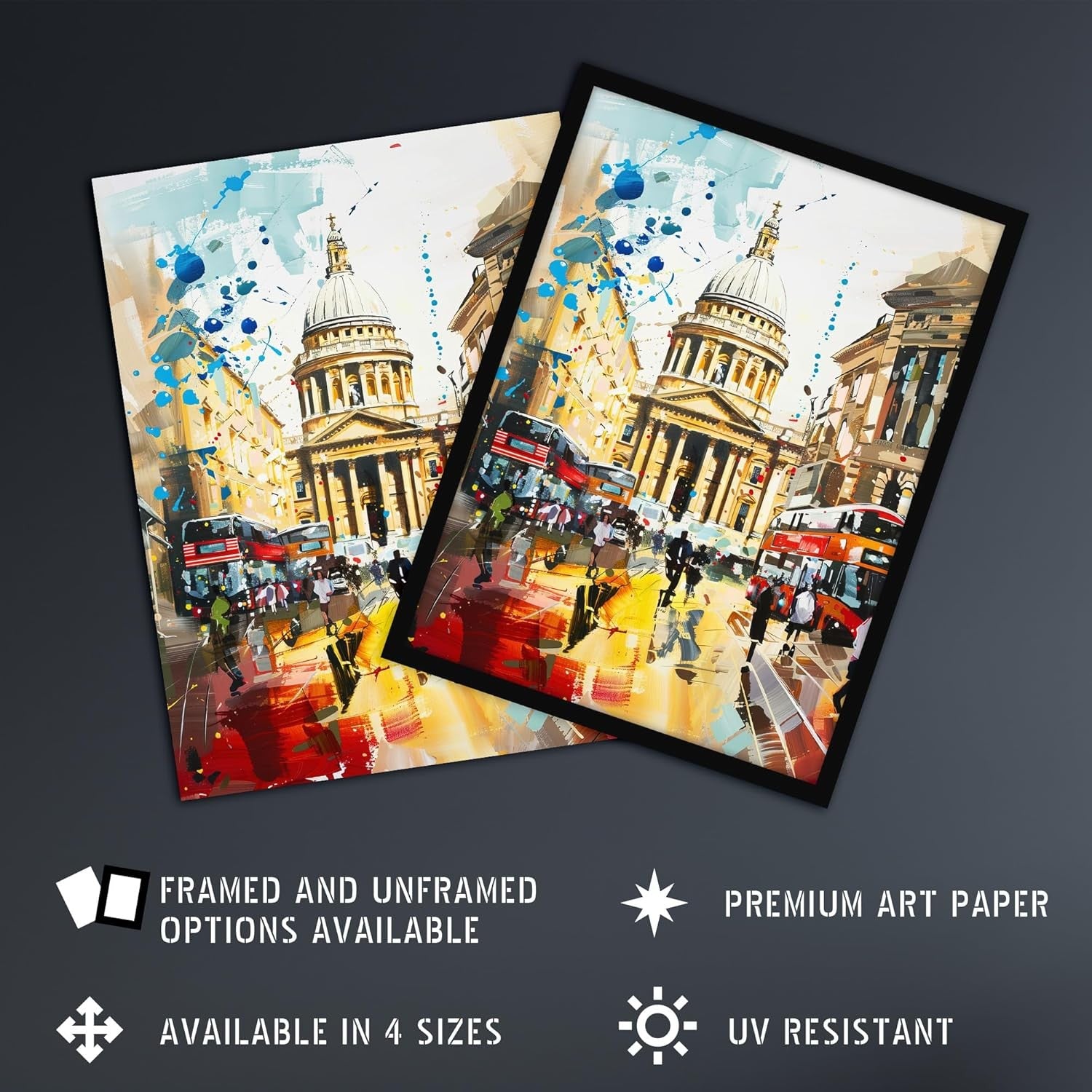 Abstract St Pauls Cathedral London Framed A4 Wall Art Print Decor
