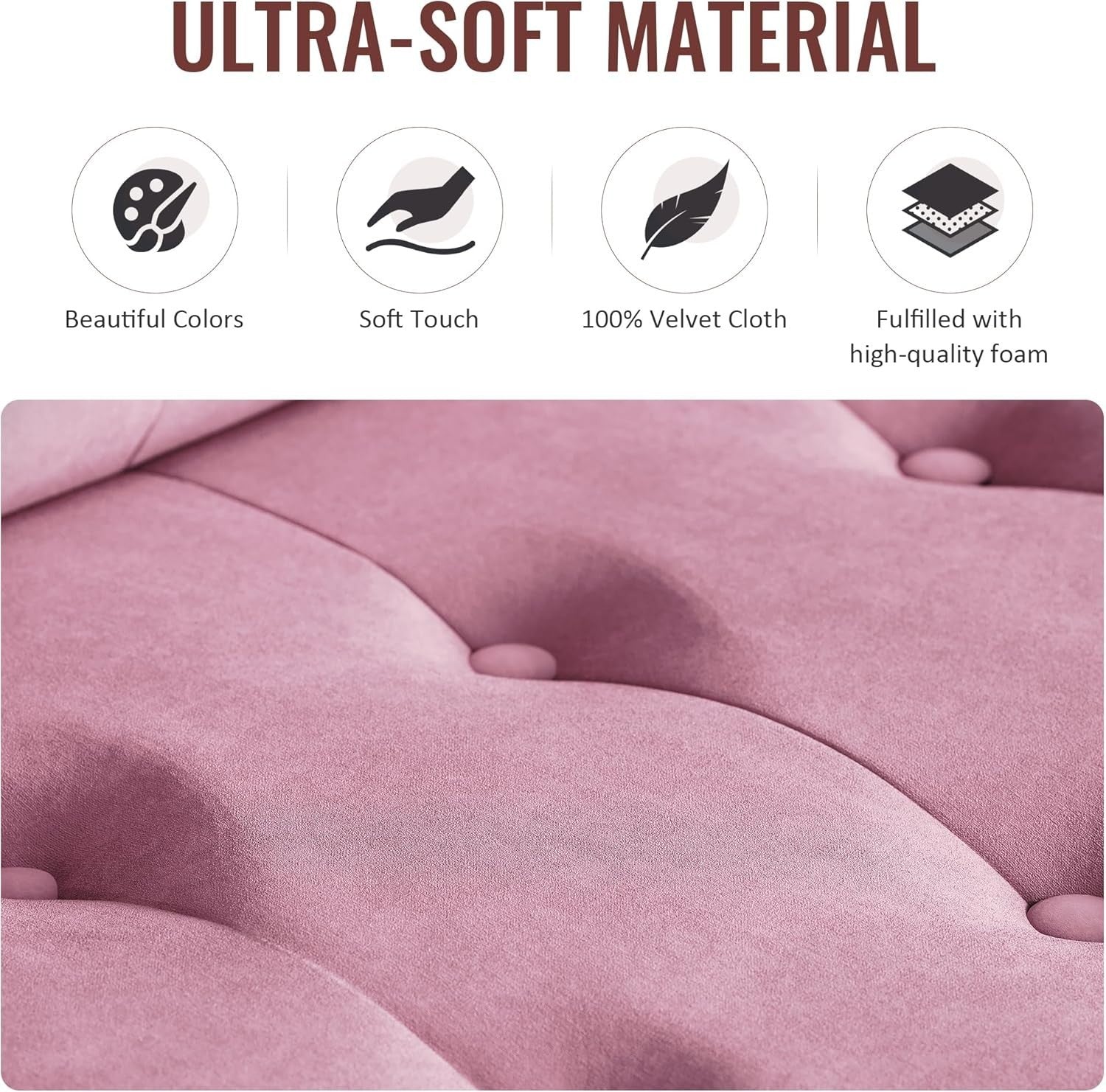 Pink  Velvet Sofa Bed 3 Seater Click Clack Couch for Lounge Home Office