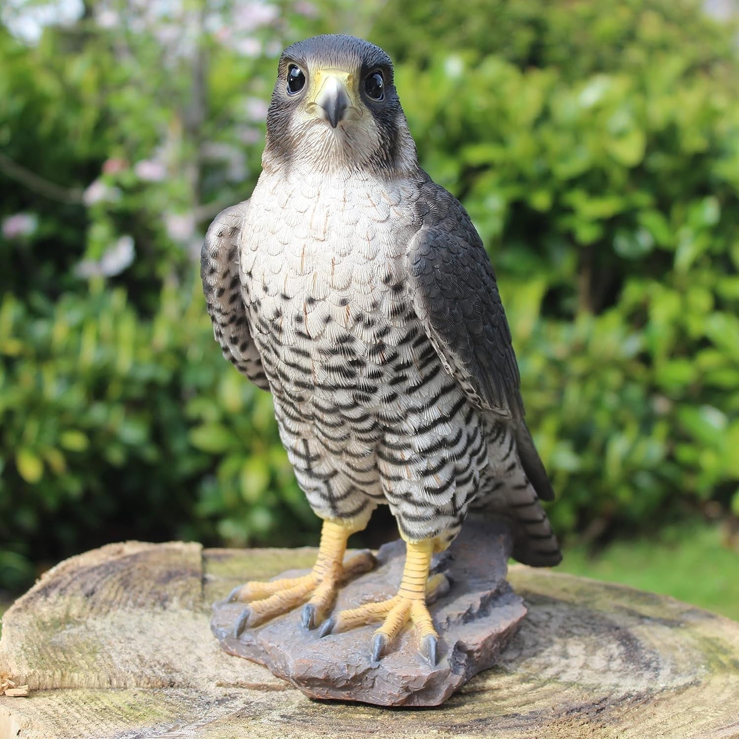 Realistic Peregrine Falcon Resin Ornament • Garden Bird Statue 10.2cm