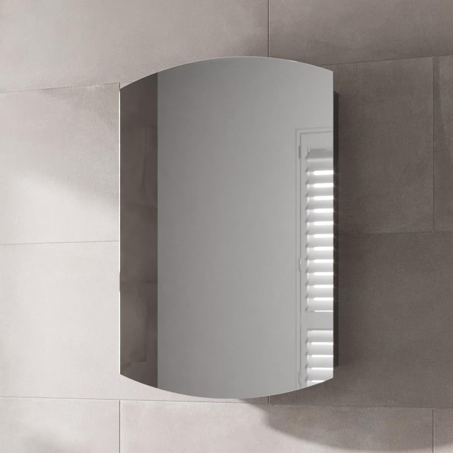 Wall Mounted Bathroom Mirror Cabinet 400x600mm Stainless Steel