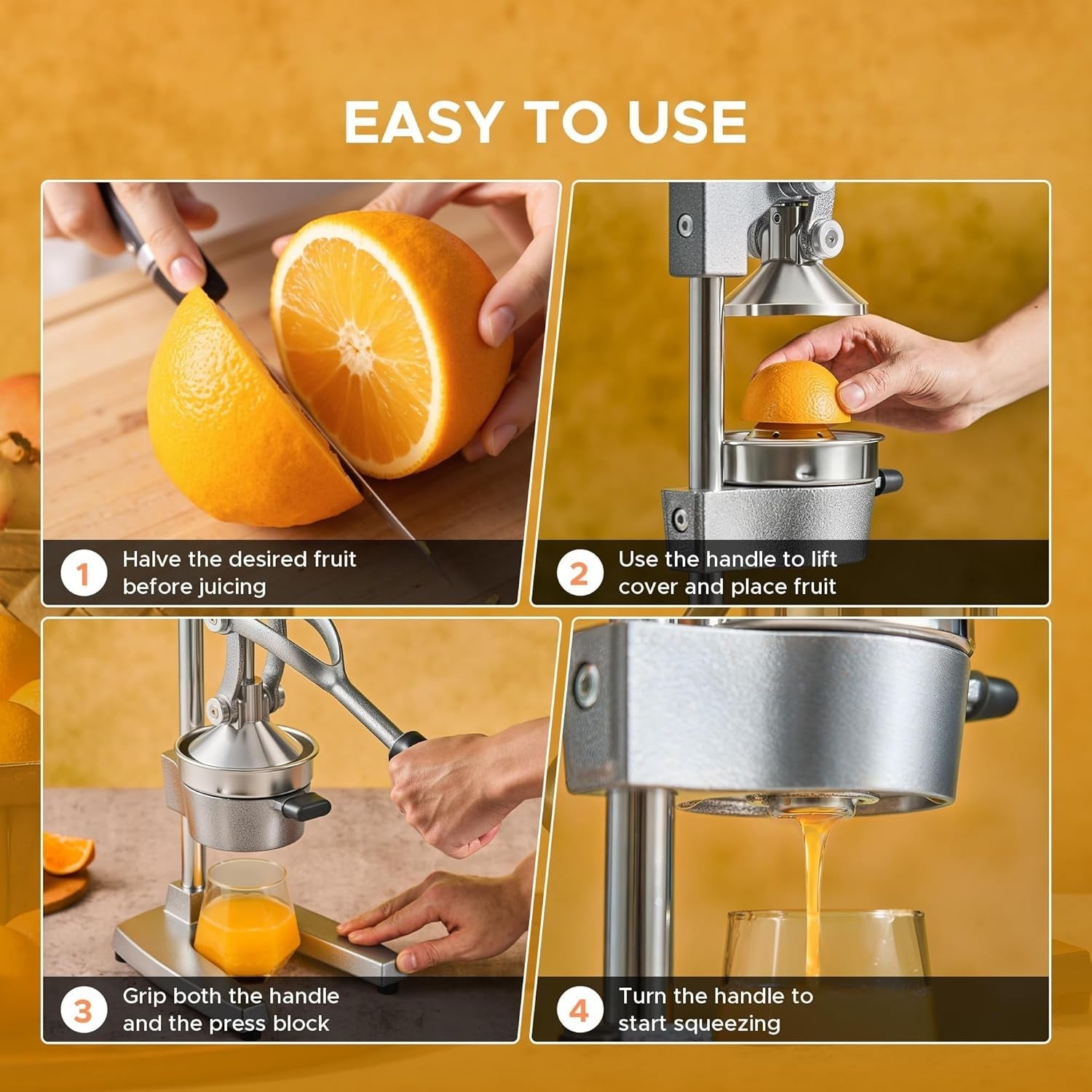 Heavy Duty Manual Citrus Press Cast Iron Juicer Orange Lemon Lime