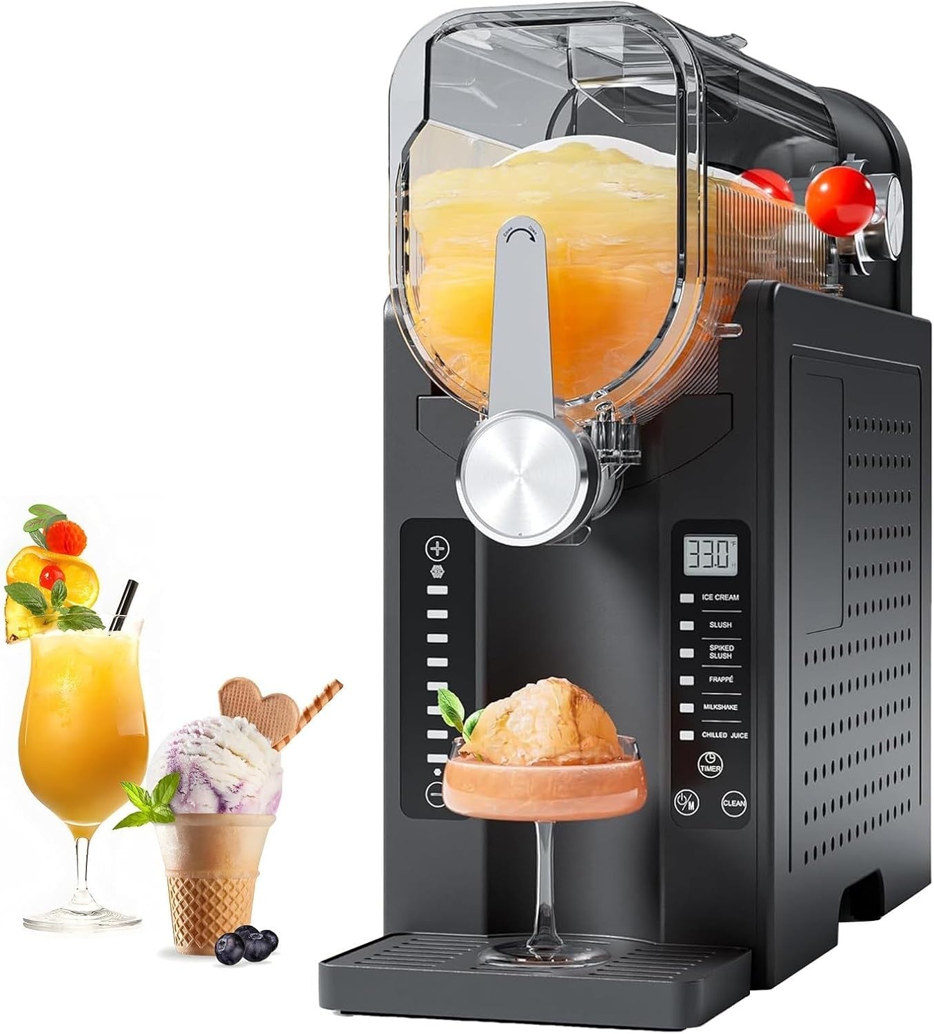 Frozen Drink Maker Slush Machine 6 Presets Fast Ice Cream Smoothie Maker