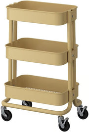 3 Tier Metal Utility Cart on Wheels Kitchen Bathroom Storage