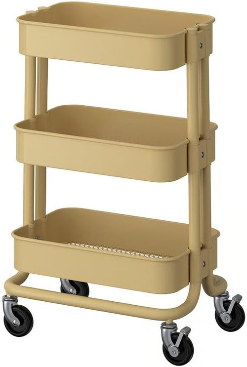 3 Tier Metal Utility Cart on Wheels Kitchen Bathroom Storage
