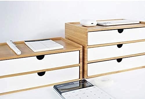 Wood Desk Organizer with 2 Drawers | Multi-Function Office & Home Storage