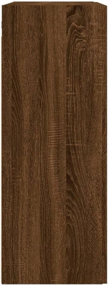 Wall Mounted Cabinet Brown Oak 3 Compartments Durable Wood 34x69.5x90cm