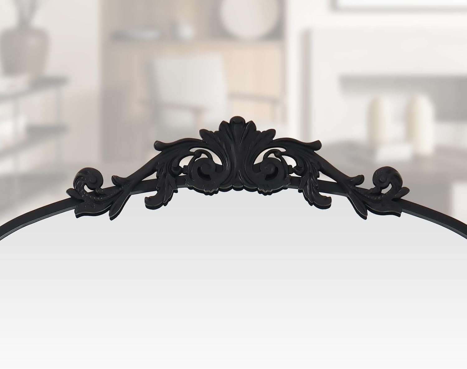 Oversized Full Length Mirror 180x76cm Arch Black Frame Leaning Wall Decor