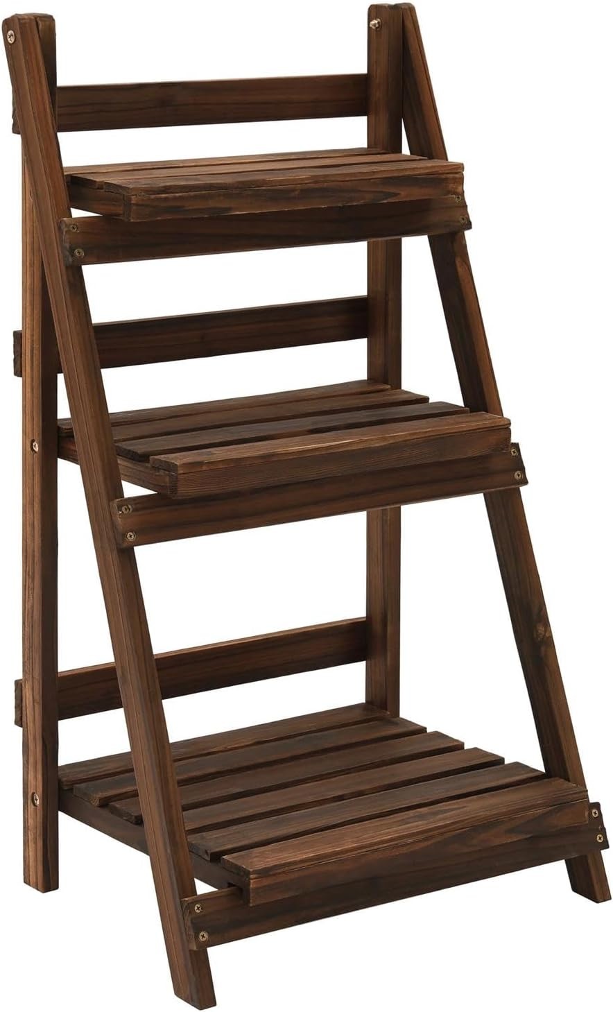 3 Tier Wooden Ladder Plant Stand Folding Garden Flower Pot Display Shelf