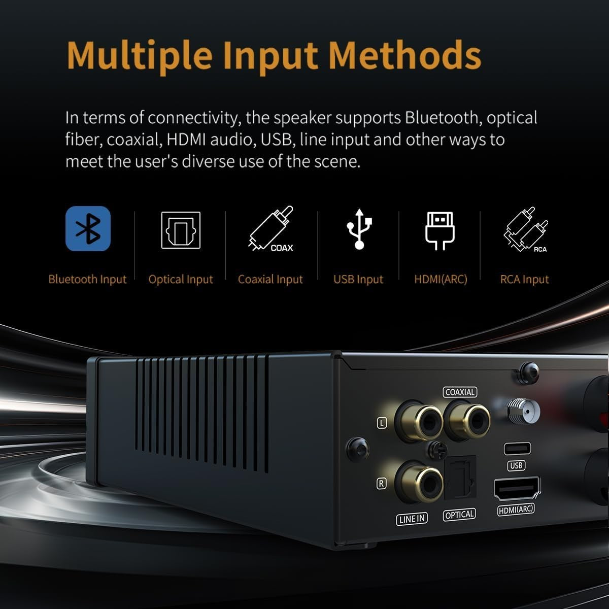140W Bluetooth 5.0 Stereo Amplifier HiFi ARC Optical USB HDMI