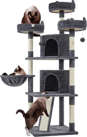 Tall Cat Tree Tower 175cm Multi Level Scratching Posts Condos Perches