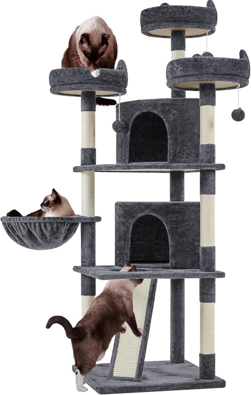 Tall Cat Tree Tower 175cm Multi Level Scratching Posts Condos Perches