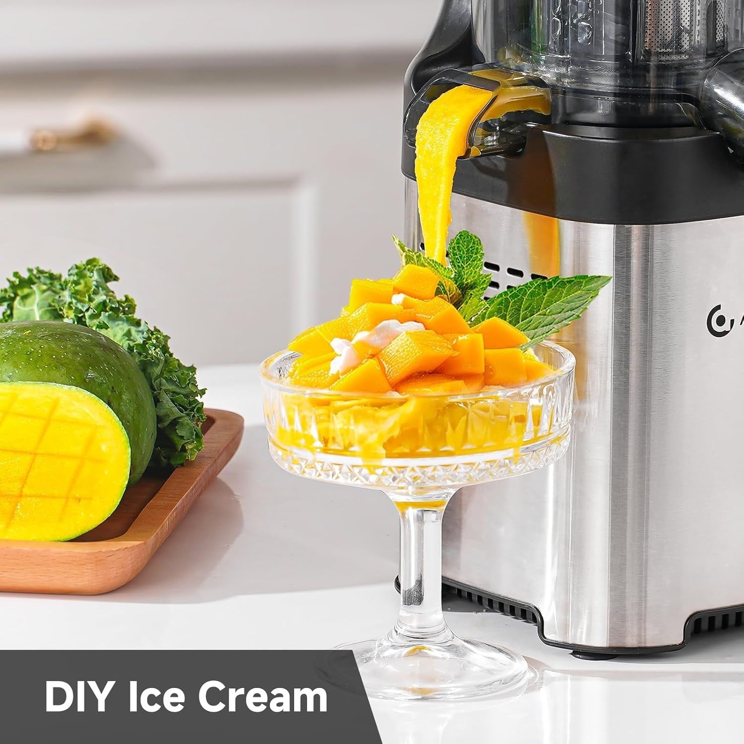Cold Press Juicer Stainless Steel 118mm Wide Chute Auto Cutting Slow Juicing