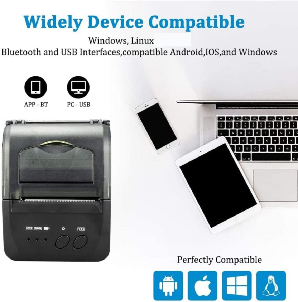 Wireless Bluetooth 58mm Receipt Thermal Printer USB POS