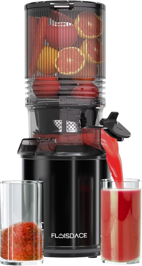 Cold Press Juicer 6.5in Feed Chute Whole Fruit Hands Free Easy Clean