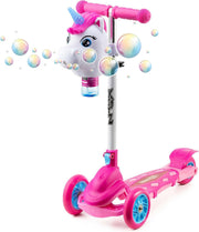 Kids 3 Wheel Bubble Scooter Foldable Adjustable Pink