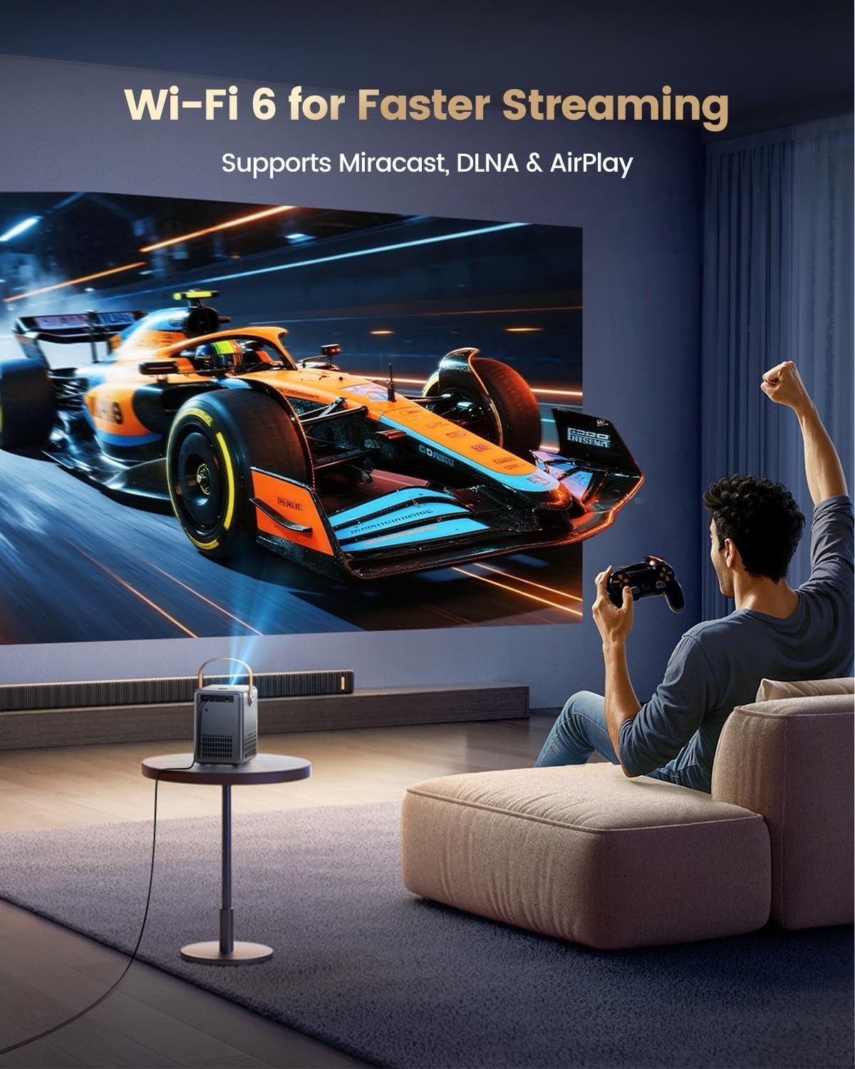 Netflix Dolby 1080P Smart Projector WiFi 6 Bluetooth Short Throw