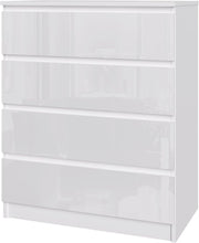 High-Gloss 4-Drawer Wooden Chest | Sleek Storage Organizer for Bedroom & Living