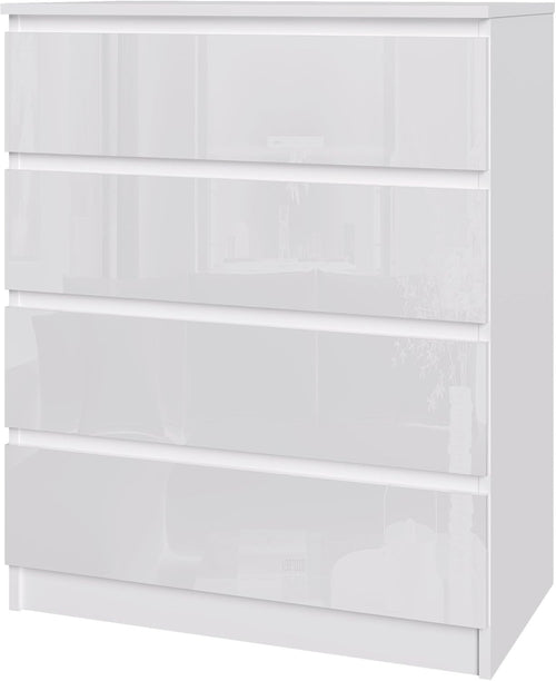 High-Gloss 4-Drawer Wooden Chest | Sleek Storage Organizer for Bedroom & Living