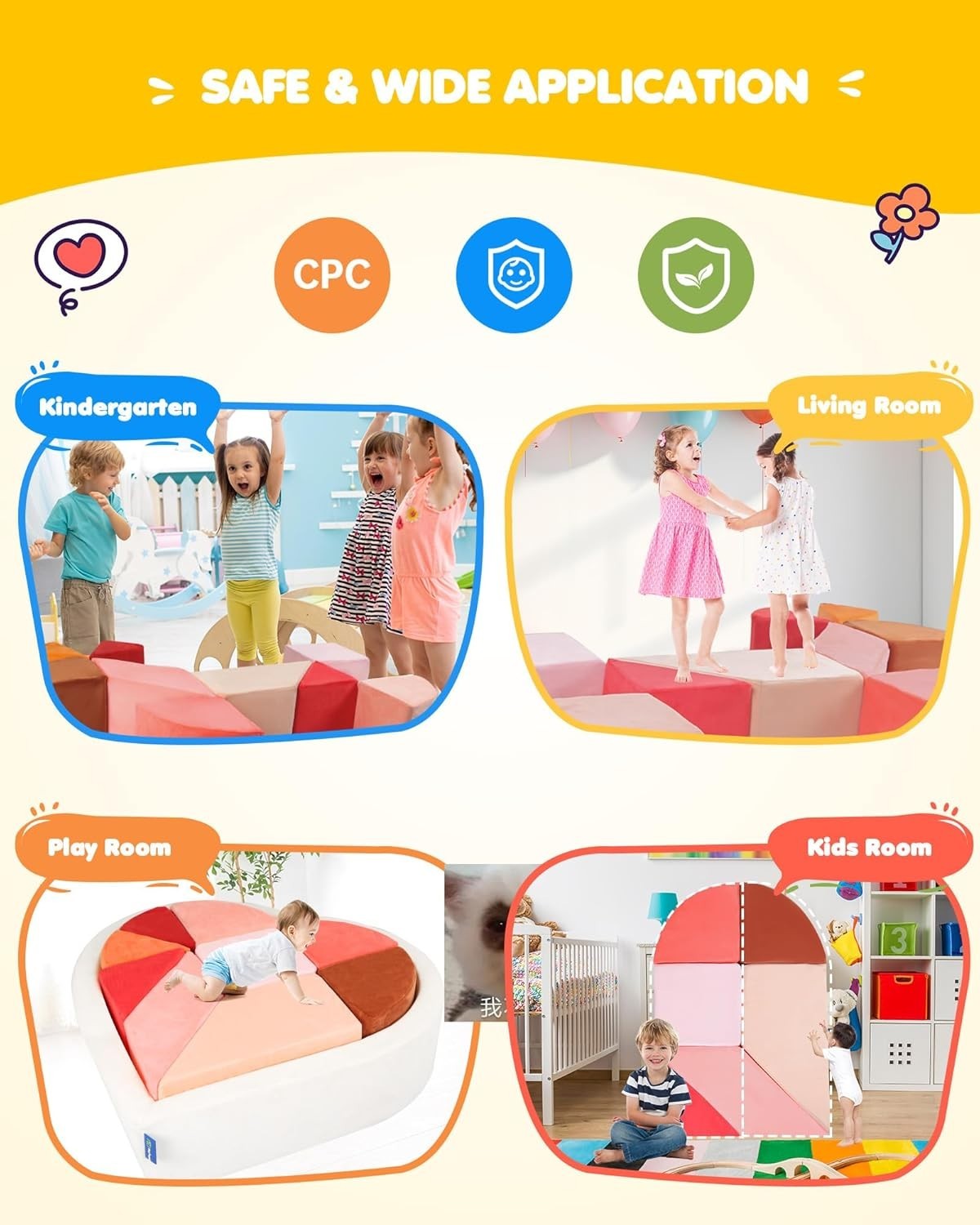 Modular Heart-Shaped Kids Sofa with Ball Pit – Soft Puzzle Play Couch