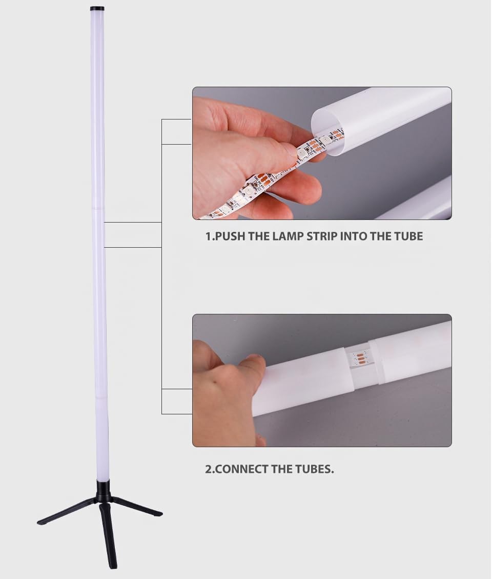 Smart RGB Corner Floor Lamp App Remote Dimmable LED Mood Lighting