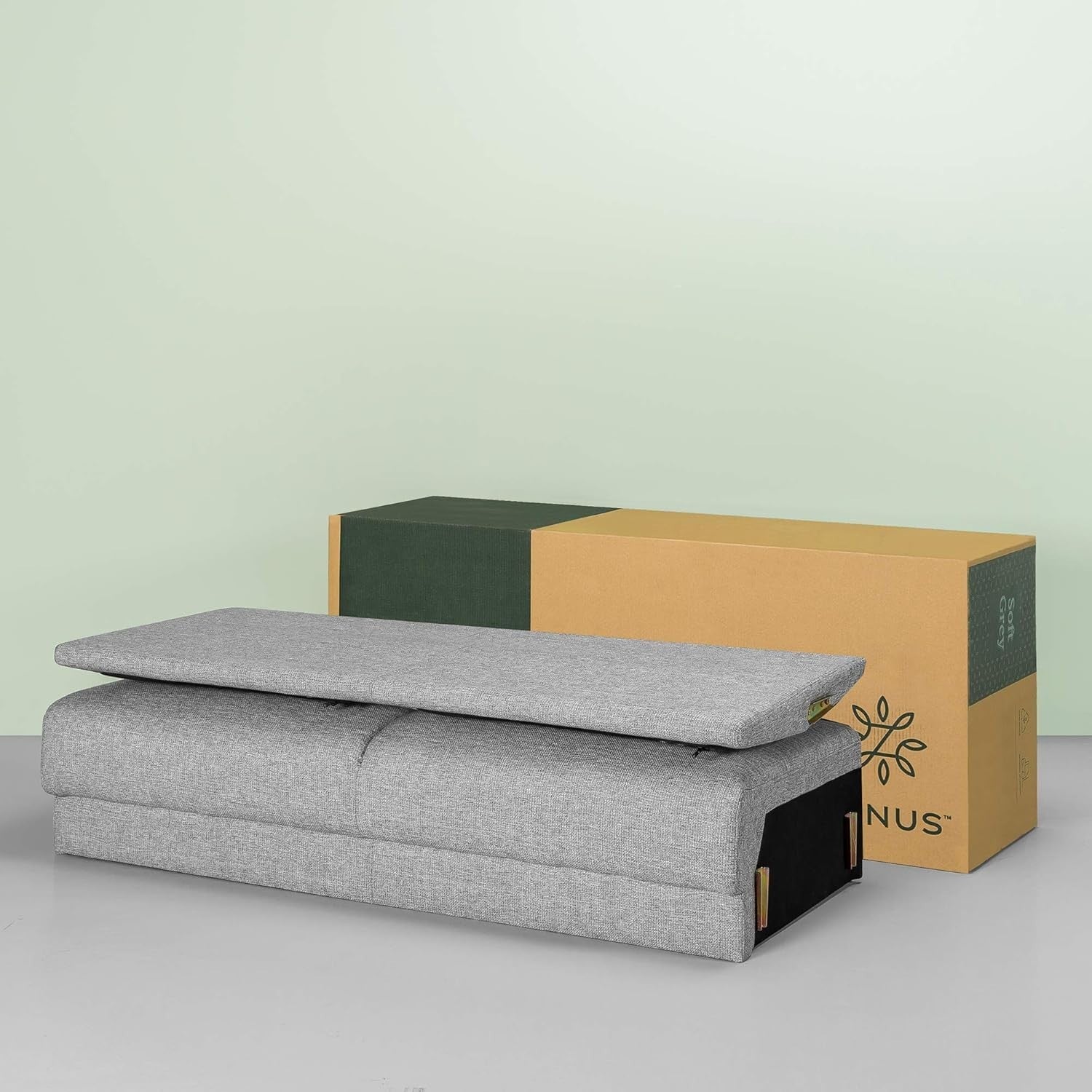 3 Seater Sofa Couch Bed Grey - Compact Modern Fabric Sofa for Living Room