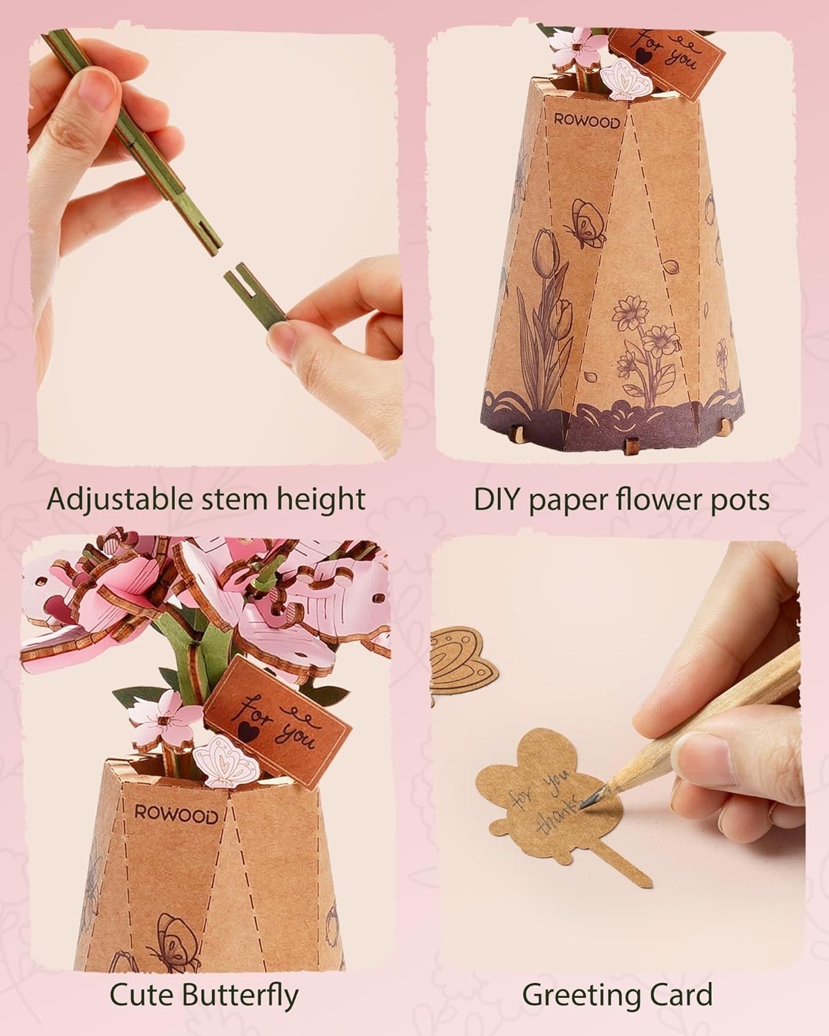 DIY Sakura Flower 3D Wooden Puzzle – Home Decor Craft Kit Gift