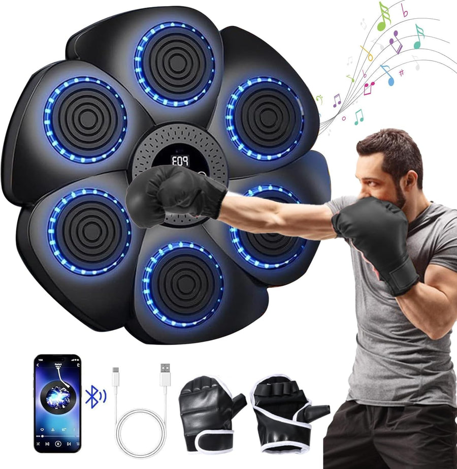 Music Boxing Machine Bluetooth LED Wall Mount Punch Trainer Home Gym