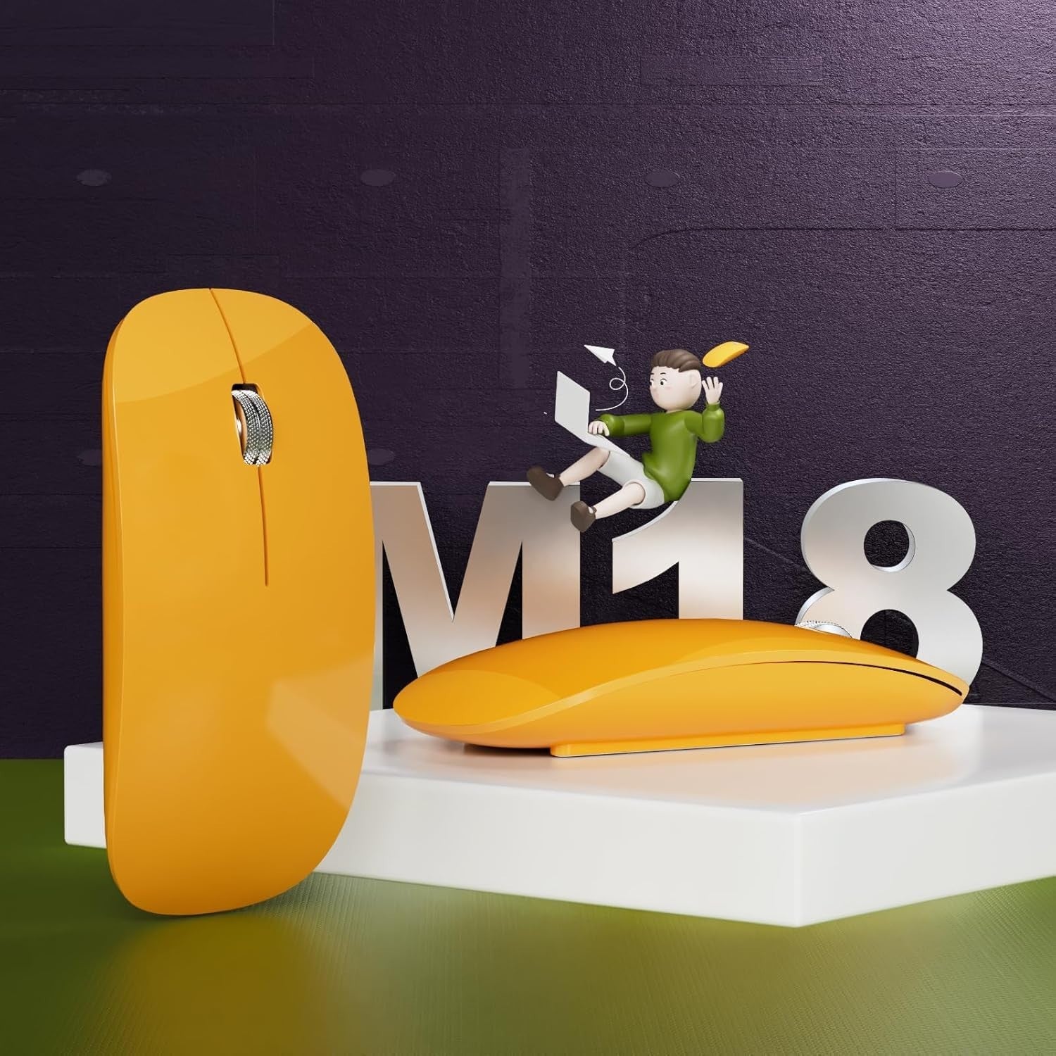 Ultra Slim Silent Wireless Mouse Triple Mode Rechargeable USB-C Laptop Tablet