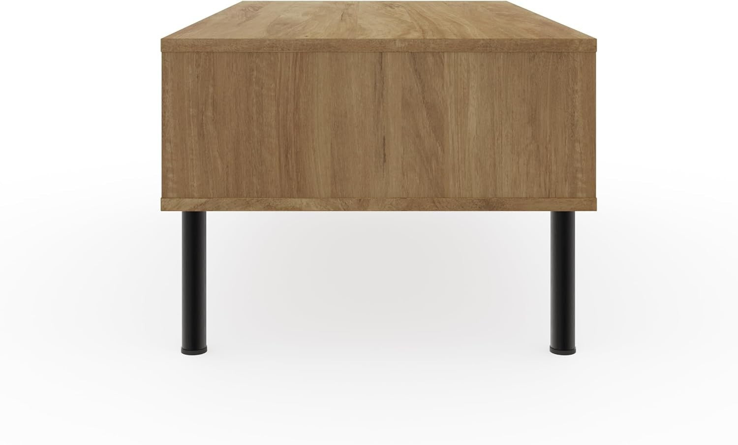 Oak Wood Coffee Table with Storage, Classic Rectangular Design 88cm
