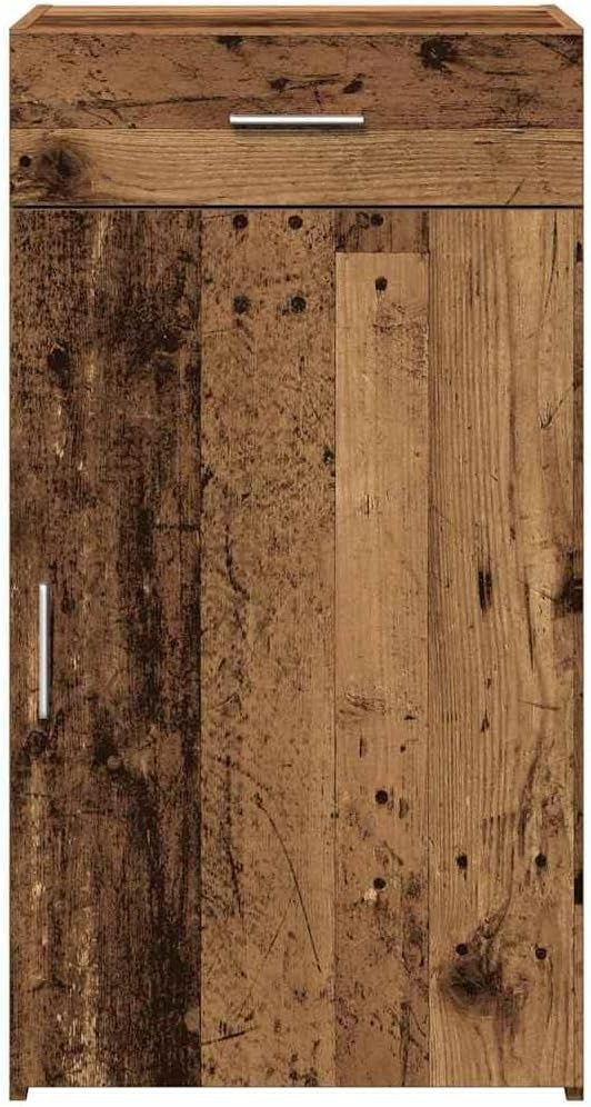 Rustic Old Wood Sideboard Cabinet with Drawer & Shelves – Durable Storage